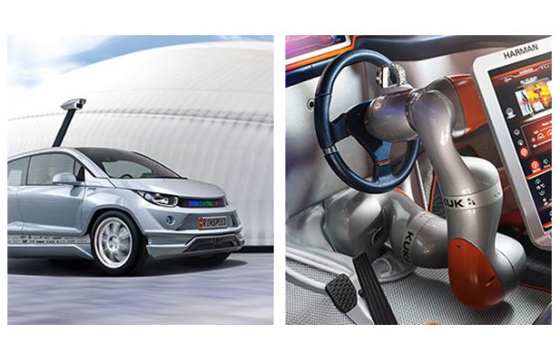 Робот KUKA LBR iiwa управляет автомобилем