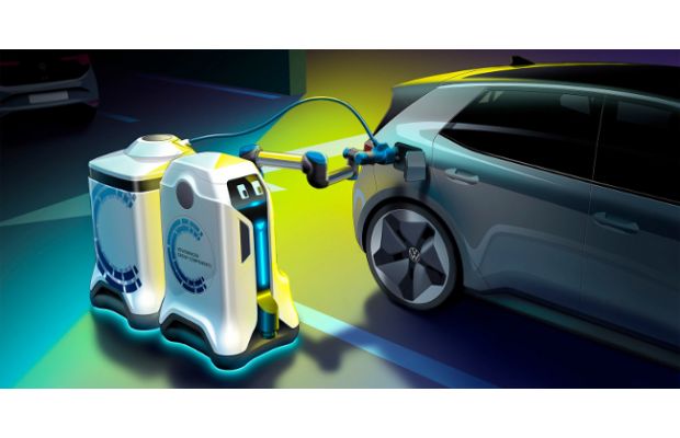 Робот от Volkswagen поможет зарядить электромобиль на парковке