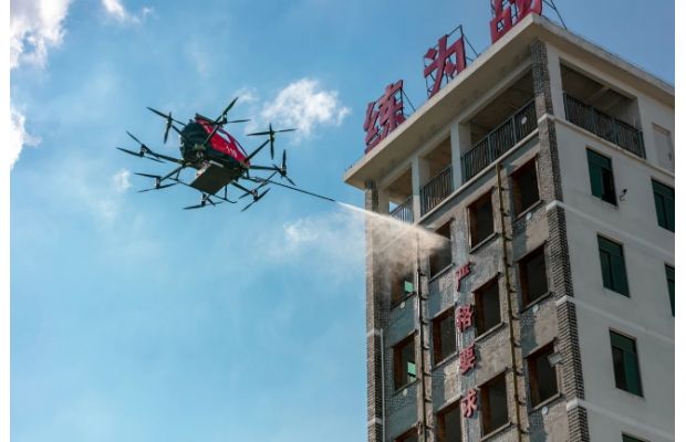 Ehang выпускает протипожарный дрон для тушения пожаров в небоскребах